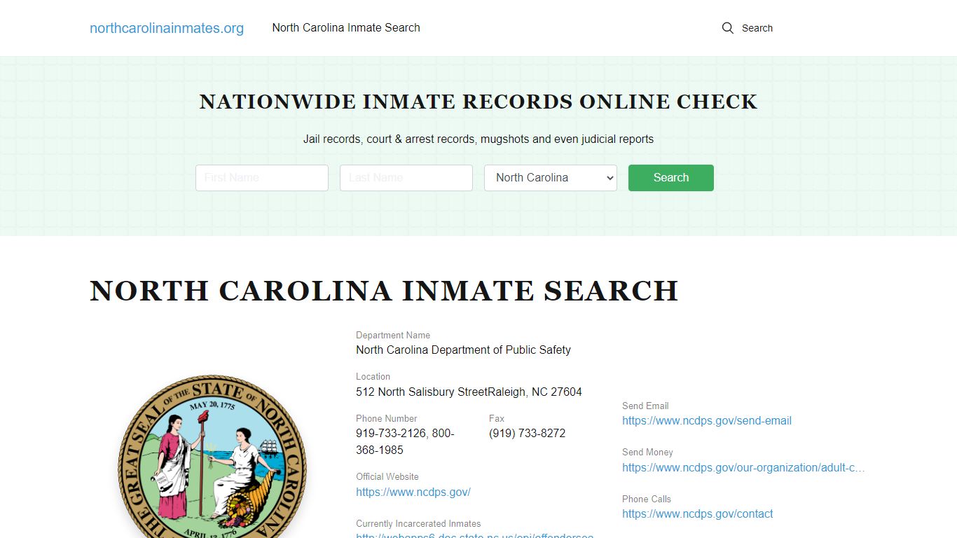 North Carolina Offender Lookup - NC DOC Inmates